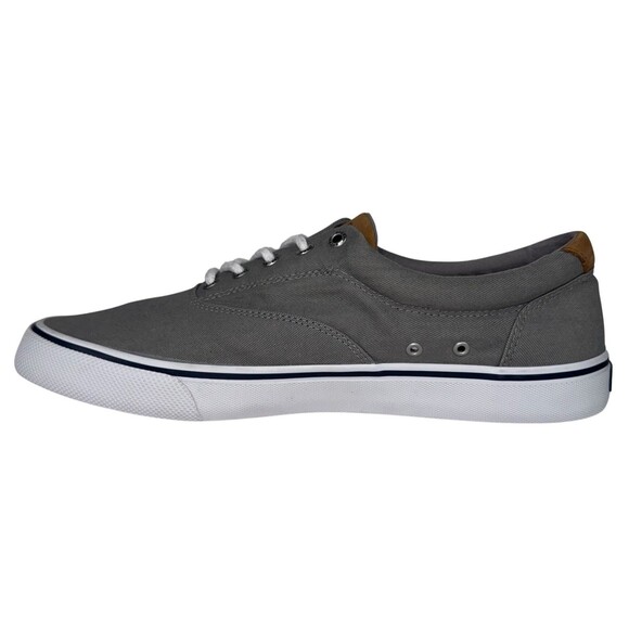 Sperry Stiper II CVO Sneaker Size 12 Light Gray Canvas Top-Sider Shoes Salt Wash - Picture 2 of 7